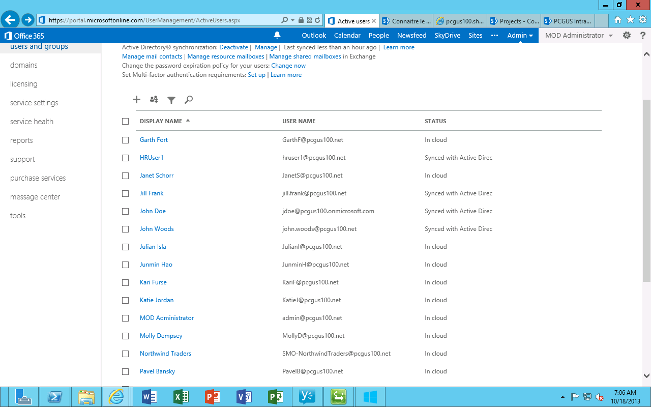 Mettre a jour l&rsquo;UPN d&rsquo;un utilisateur dans Office 365
