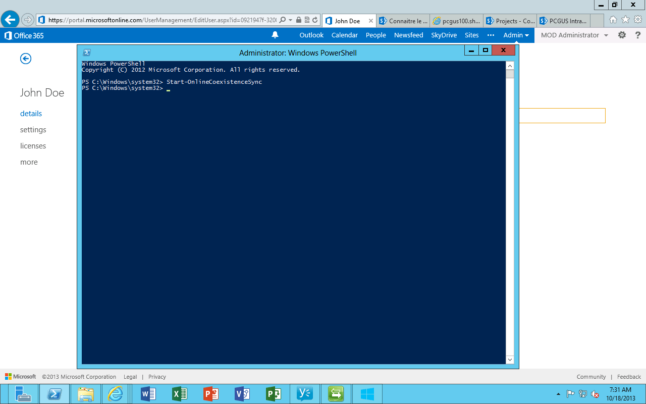 Mettre a jour l&rsquo;UPN d&rsquo;un utilisateur dans Office 365