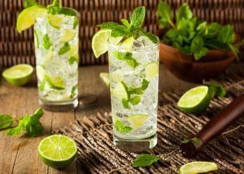 Homemade Alcoholic Mojito with LIme