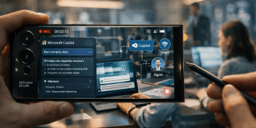 Utilisation de Microsoft Copilot sur smartphone en entreprise illustrant la contextualisation d’un agent avec mémoire, instructions et données Microsoft Graph