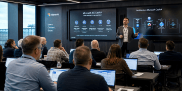 Microsoft Certified Trainer donnant une formation Microsoft à des professionnels adultes